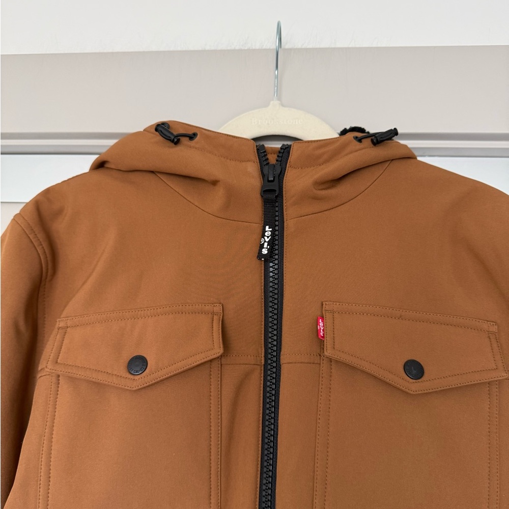Levi’s Softshell Sherpa Lined Performance Tan Hoo… - image 6